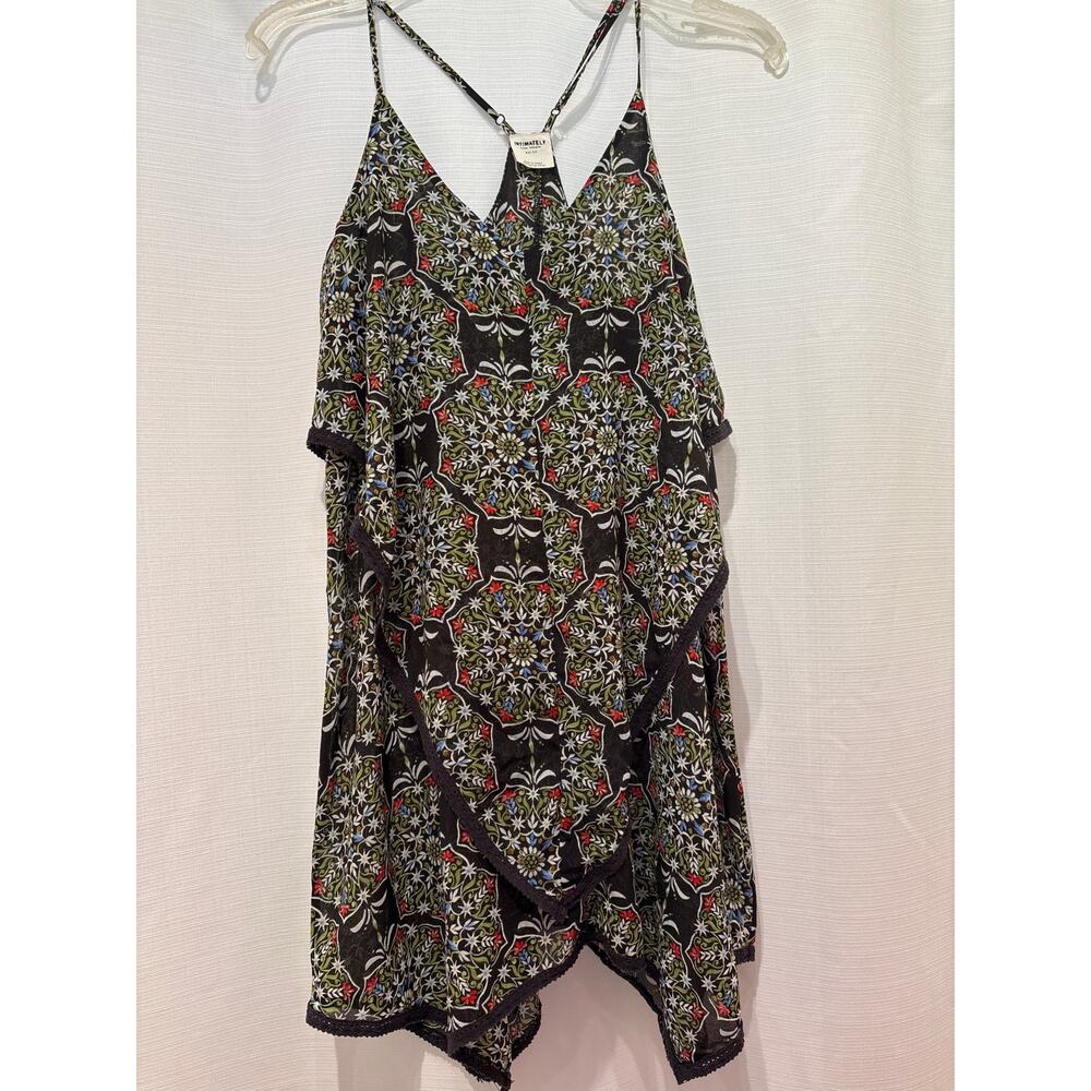 FREE PEOPLE Intimately FP Floral Print Racerback Handkerchief Top Dress  XS